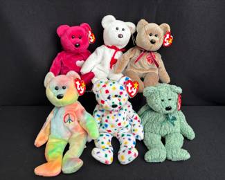 6 Ty Beanie Babies , 1990’s + 2000 Ty2K