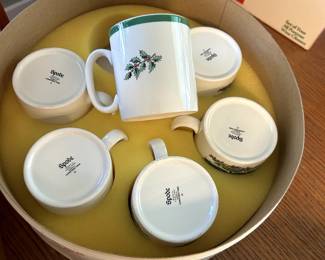 Lot Of 6 Spode Christmas Tree Coffee Cups/ Mugs