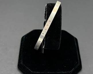 Sterling Silver Cuff Bracelet Inscribed ‘ Aspire ‘ Weight 10.18g