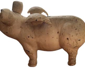 Cast Iron Flying Pig Piggy Bank