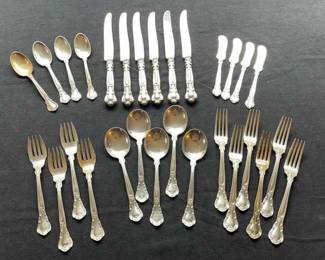 Gorham CHANTILLY Sterling Silver Flatware * Set Of 29 * 4 Monogrammed