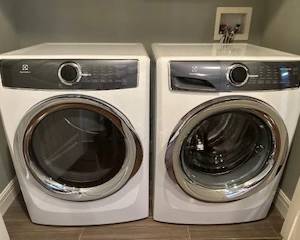 $250 EACH Front Load Perfect Steam™ Electric Dryer with Instant Refresh and 9 cycles - 8.0 Cu. Ft.
EFME617SIW0
4.6 out of 5 stars, average rating value. .....Front Load Perfect Steam™ Washer with LuxCare™ Wash and SmartBoost™ - 4.4 Cu.Ft.
EFLS617SIW
4.7 out of 5 stars, average rating value. Read 1176 Reviews. $999.00 NEW PRICE 6YRS AGO