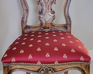 PRESALE AVAILABLE - ($125 FOR THE PAIR)18TH CENTURY STYLE VENETIAN ROCOCO - TWO MATCHING GOLDEN BEE CHAIRS - ONE HAS ARMS