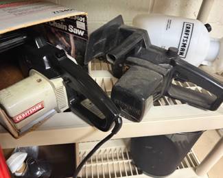 Pair of electric chain saws