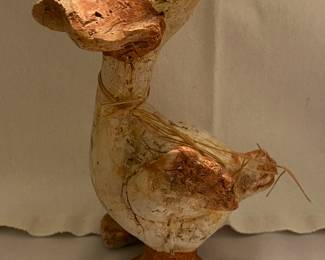 Vintage handmade clay duck. 