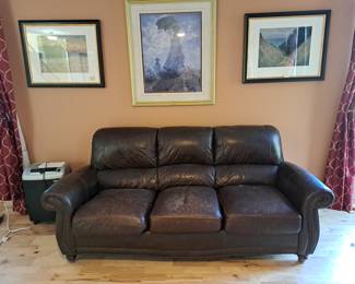 vintage leather sofa. Sofa is actually wine color.