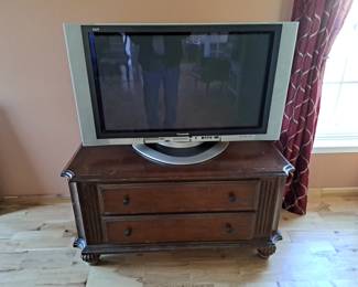 Vintage lift top cedar chest & Panasonic HDTV