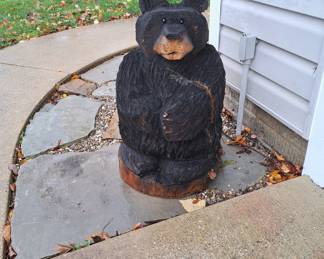 3 ft high hand carved bear