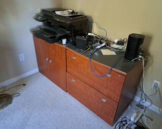 Satinwood fronts file and two door cabinet