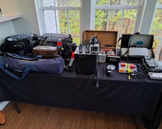 Cameras, speaker, tripod and other photo equipment