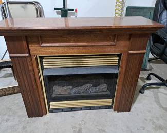 Walnut gas fireplace