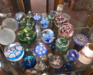 Glass paperweight collection