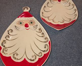 Vintage Holt Howard Starry eyed Santa plates