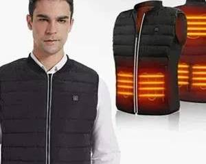 Heated Vest Men’s Adjustable Size Fleece Winter 5W USB Charging 3 Temp S XXL