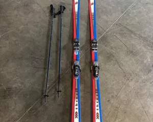 Vintage K2 Three 88 Skis with Marker Bindings & Reflex Sierra Poles – Retro Alpine Set