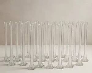 Set of 30, 24” Tall Clear Glass Cylinder Vases – Elegant Centerpiece Decor for Events & Weddings