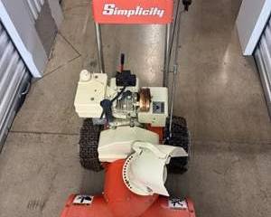 Vintage Simplicity 555 Two-Stage Snowblower – 5HP Gas Engine, Chain Drive, Heavy-Duty Steel Auger