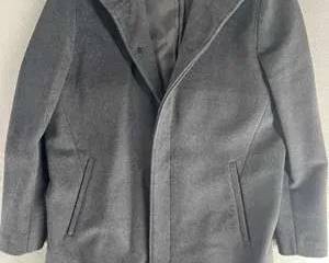 Vince Camuto Trench Coat Men’s Large Full Length Charcoal Gray Overcoat Designer