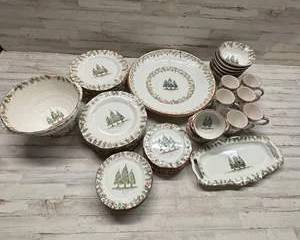 Arte Italica Italy Christmas Tree Dinnerware Set Plates Bowls Mugs 47 Piece Lot