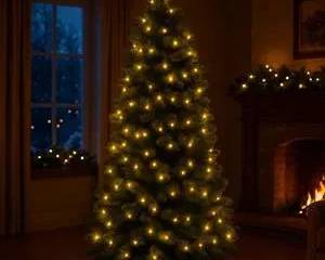 7’ Pre-Lit Christmas Tree – Classic Green with Warm White LED Lights – Full, Realistic Holiday Tree