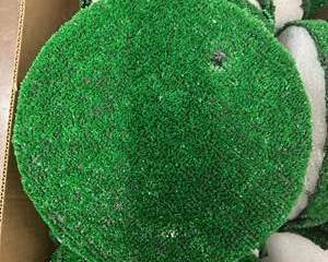  Lot of 12” Round Astroturf Bases – Foam Display Platforms, Green Grass Texture Craft Supplies