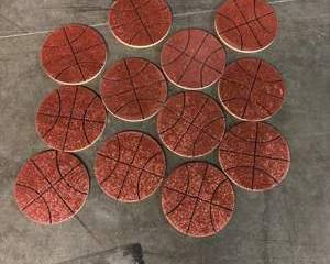 Set of 14 Glitter Basketball Centerpieces – Sports Themed Party Decor or Gifts