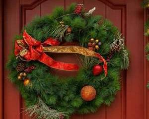 Lot of 2 Handmade Christmas Wreaths 18in & 24in Pinecone Red Ribbon Ornament Holiday Decor