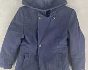 US Polo Assn Hooded Pea Coat Jacket Women’s Medium Wool Blend Black Button Up