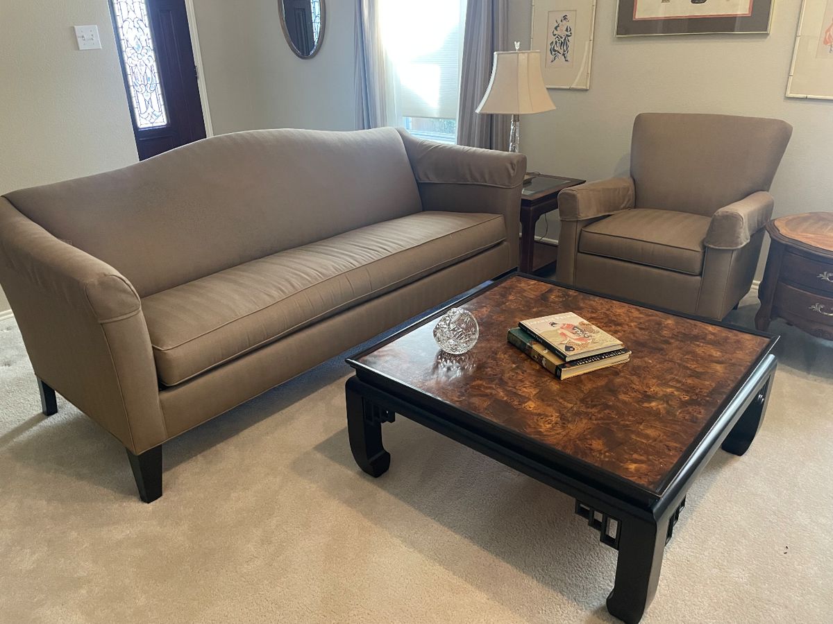 ETHAN ALLEN SOFA AND CHAIR SET    EVERYTHING IS JUST LOVELY AT THIS HOME 