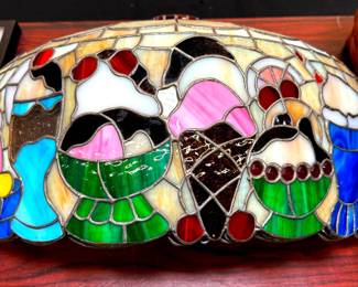 Three Piece Slag Glass Lamp Shade