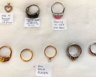 10k gold, gold plated and sterling jewelry