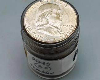(20) Franklin Half Dollars