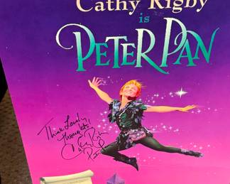 Signed Cathy Rigby Peter Pan Poster