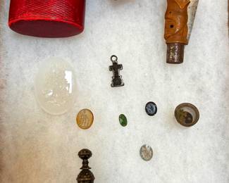 Wax Seals, Pipe and Carved Knife