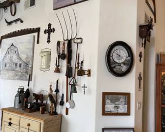 ANTIQUE RUSTIC FARM TOOLS EVERYWHERE