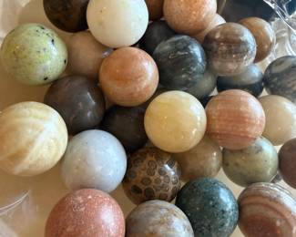 THESE ARE AMAZING STONE LARGE MARBLES -