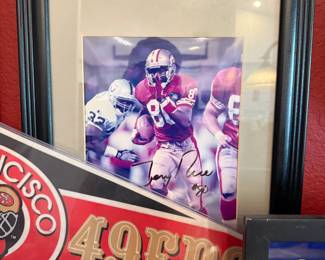 JERRY RICE SIGNED FRAMED PHOTO