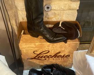mint lucchese mens size 11 black boots w/ box - prada size 11 shoes looking for cinderfella !!