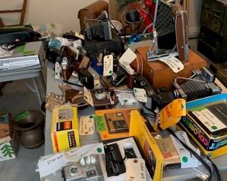Large vintage camera collection. 