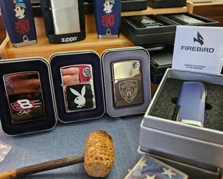 Zippo and other collectible lighters (not displayed are many duplicates of the Satin & Street Chrome Zippos)
