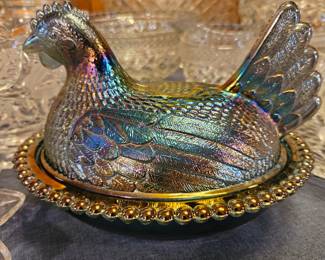 Iridescent Hen on Nest