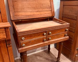Antique wooden desk with drawers