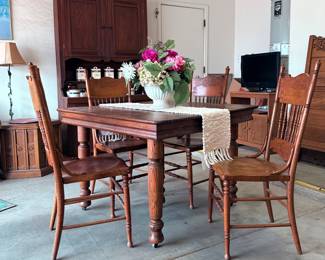 Solid wood dining table
