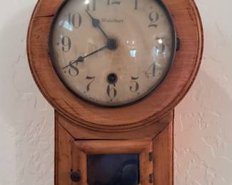 Hanging wood wall clock