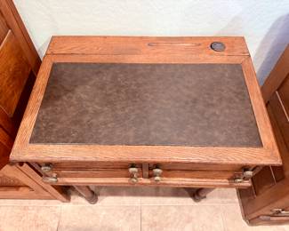 Antique wooden desk with drawers