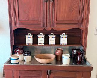 Wood buffet and bar cabinet