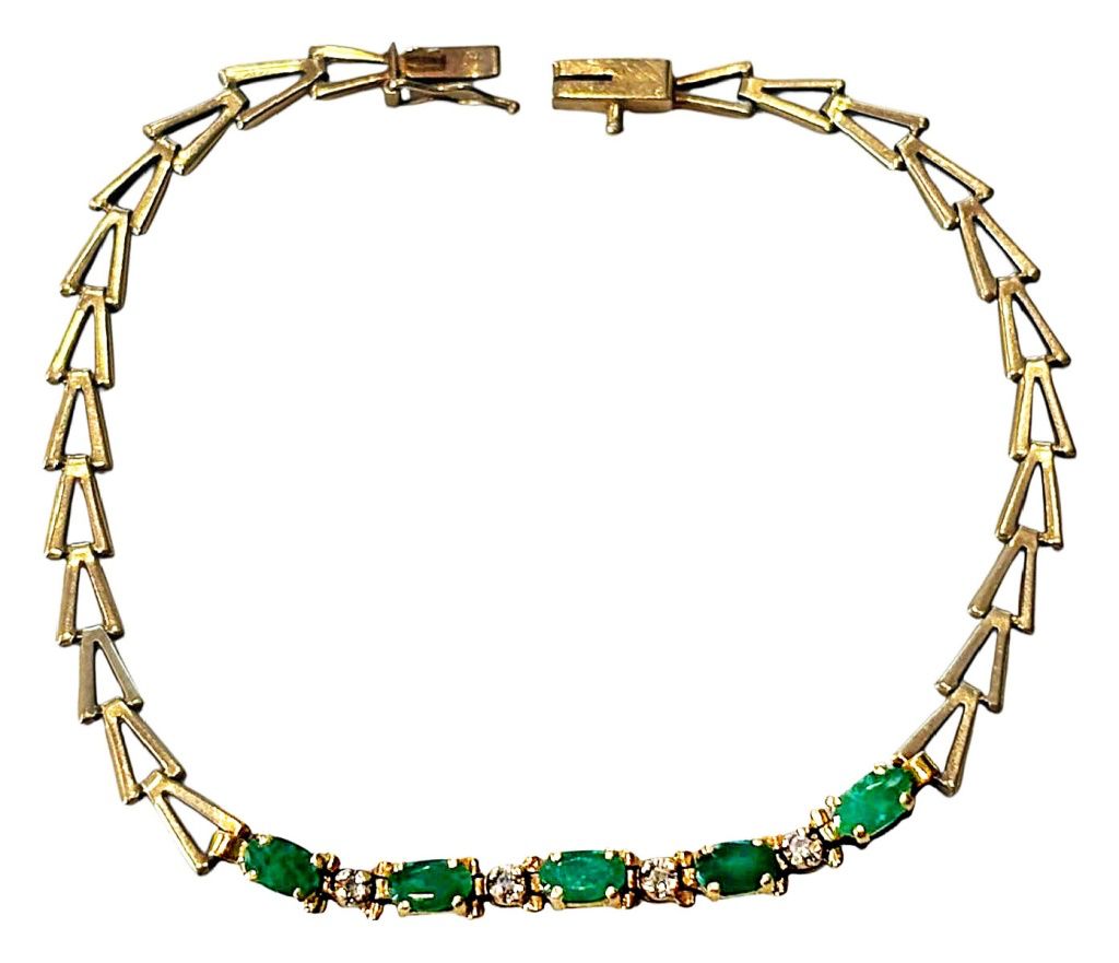 10K Gold and Emerald Bracelet 