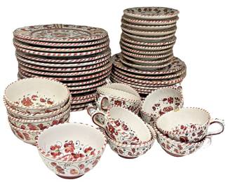 Peasant Village Rooster Dish Set 