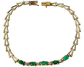 10K Gold and Emerald Bracelet 
