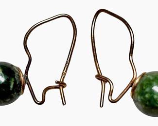 14K Gold and Jade Earrings 